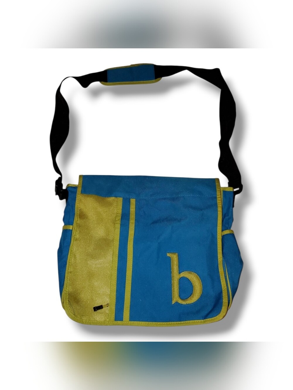 Vibrant Blue and Yellow Kids Messenger Bag
